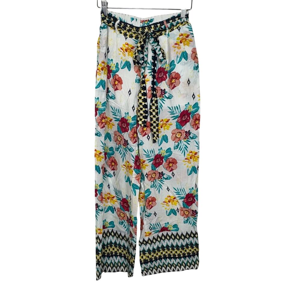Hayden Los Angeles Pull On Tie Waist Hawaiian Beach Pants Wide Leg Size Small